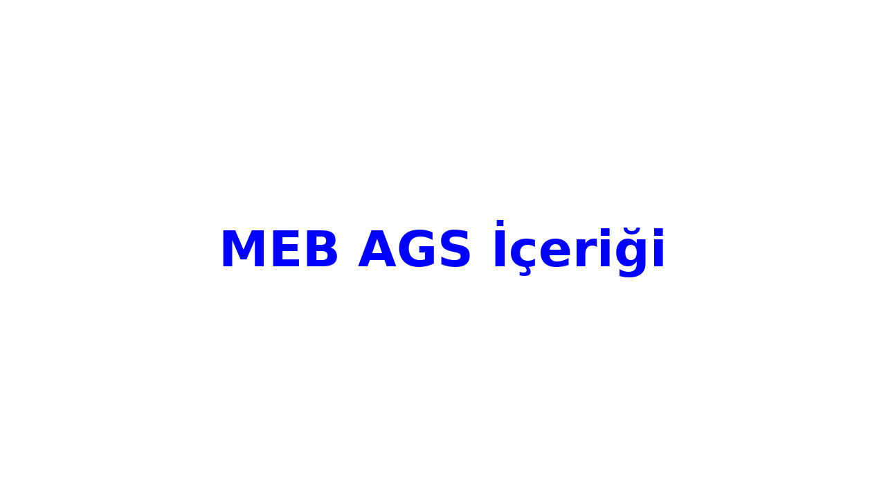 meb ags icerigi