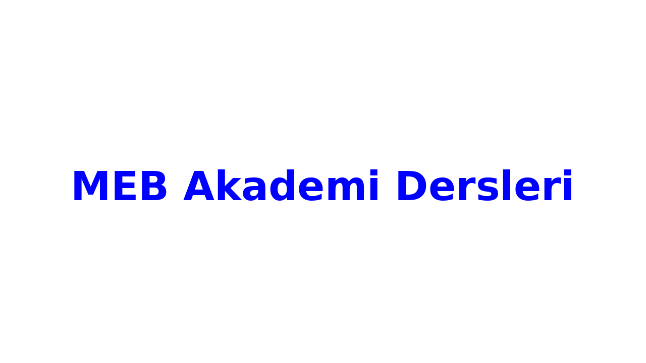 meb akademi dersleri