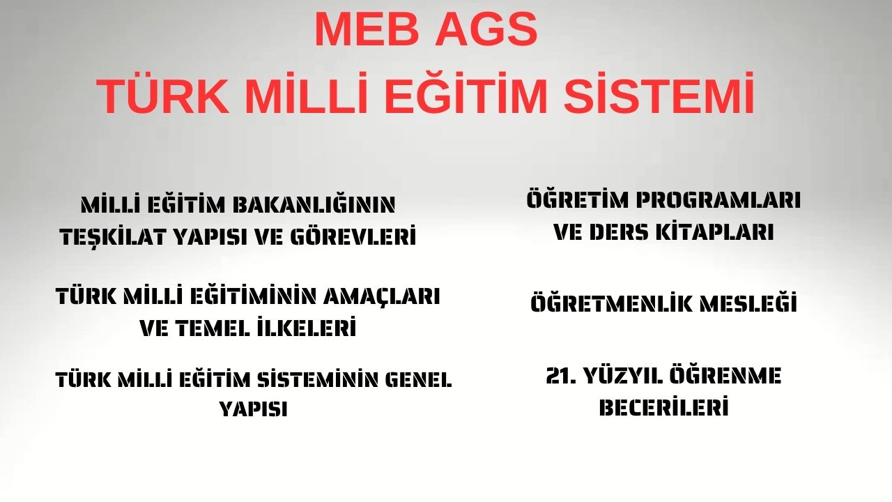 ags türk milli eğitim sistemi