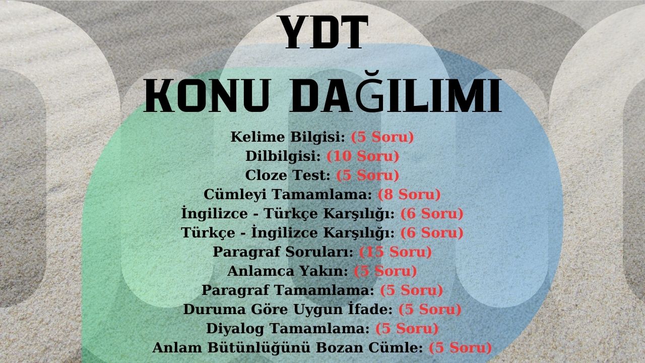 ydt soru dağılımı